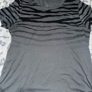 Torrid Black and Gray Zebra Print Short Sleeve Top